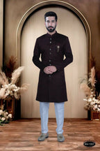 Joban Fashion Men's Maroon Satin Kurta with Pyjama