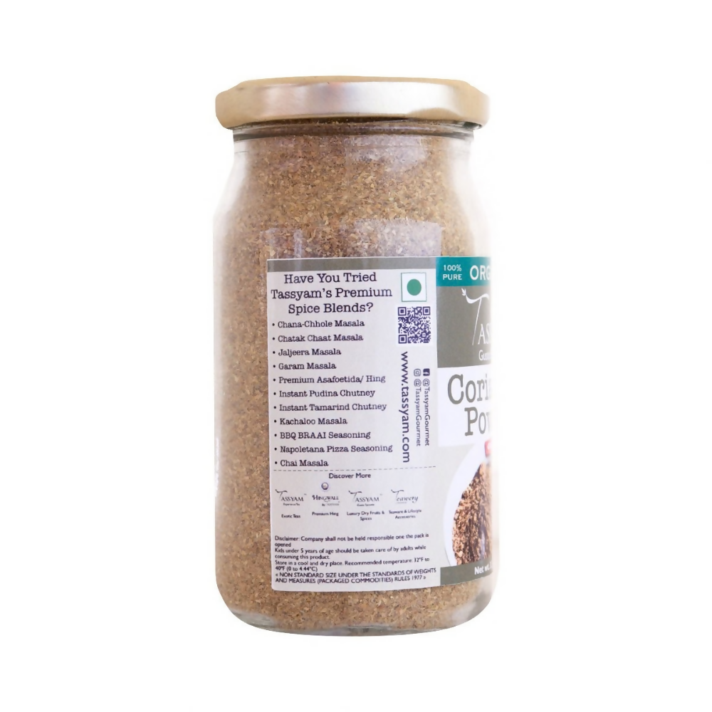 Tassyam Organics Certified 100% Organic Coriander Seeds Powder - Distacart