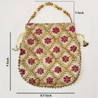 JS Fashion Embroidered Handcrafted Wedding Potli Bag with Beads