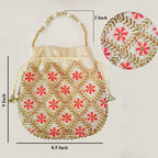 JS Fashion Embroidered Handcrafted Wedding Potli Bag with Beads