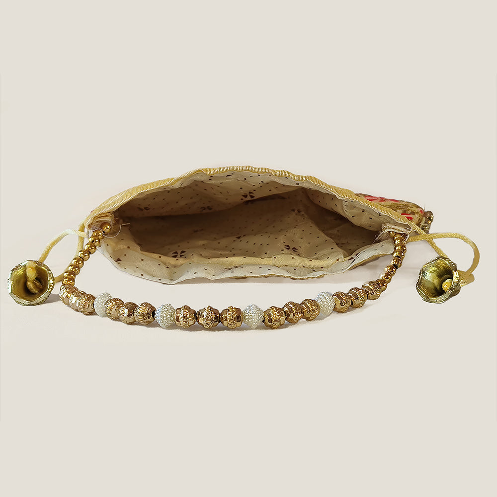 JS Fashion Embroidered Handcrafted Wedding Potli Bag with Beads