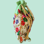 JS Fashion Embroidered Handcrafted Wedding Potli Bag with Beads