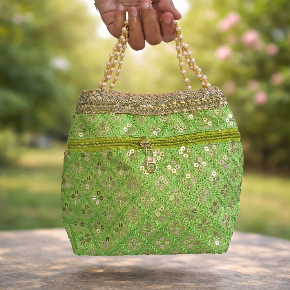 JS Fashion Wedding Potli Bag for Women with Drawstring Closure