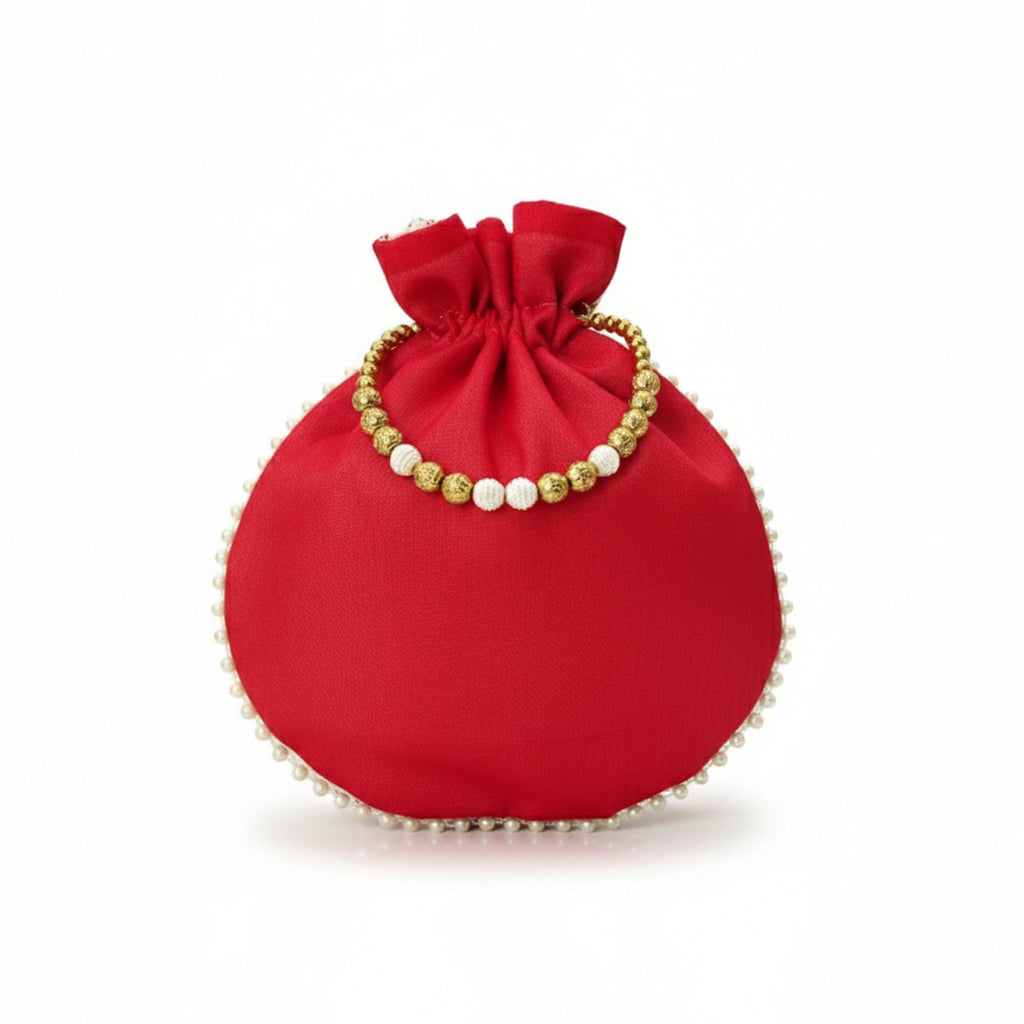 JS Fashion Embroidered Handcrafted Wedding Potli Bag with Beads