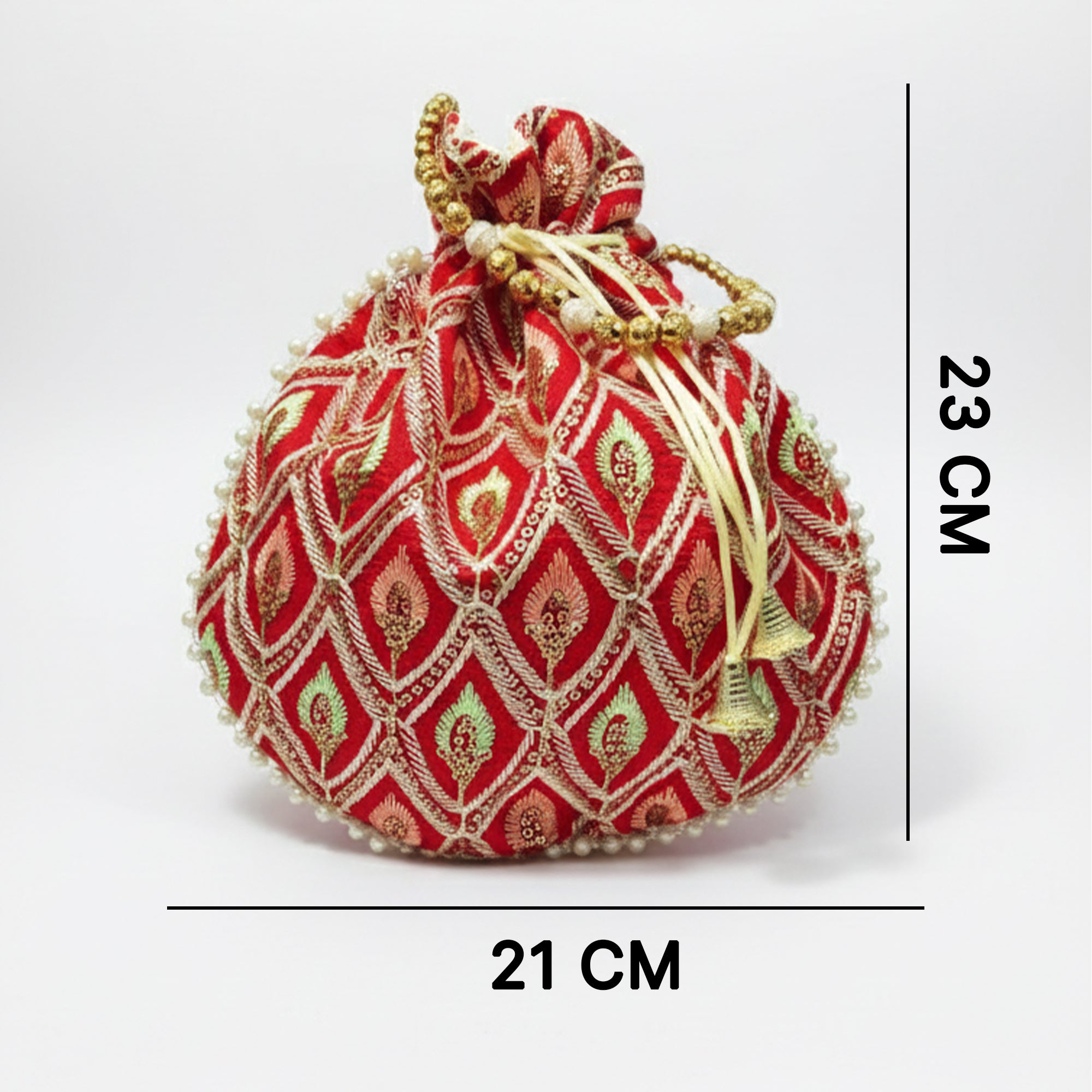 JS Fashion Embroidered Handcrafted Wedding Potli Bag with Beads