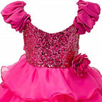 Asmaani Baby Girl's Pink Color Satin Knee Length Frock (AS-dress-22084 )