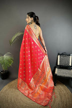 Joban Fashion Rani Pink Geometric Pattern Soft Silk Patola Saree - Distacart