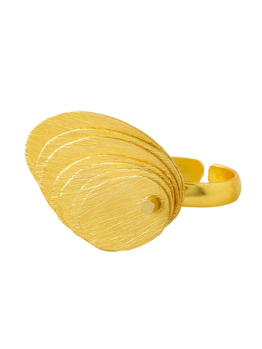 NVR Women's Western Gold-Polished Ajustable Finger Ring
