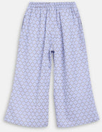 Ahalyaa Blue Crepe Printed Kids Kurta Palazzo Set For Girls