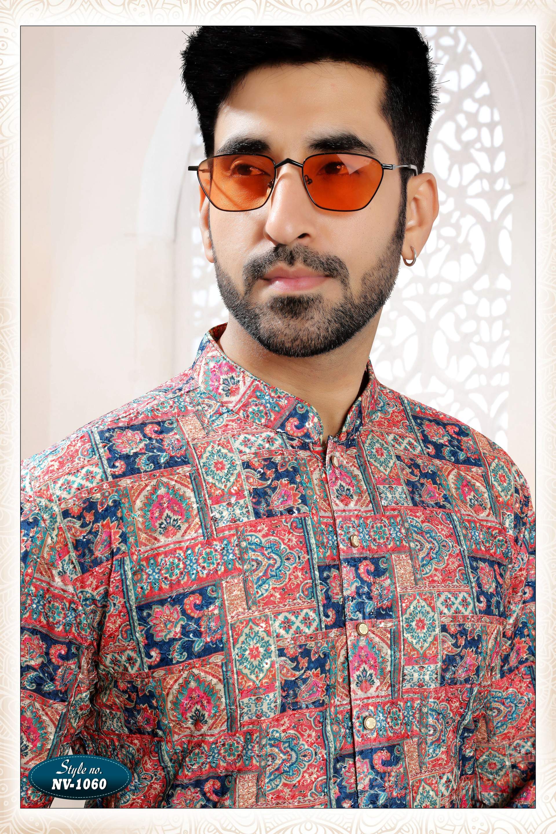 Joban Fashion Men's Cream Base Straight Rayon Thread And Sequence Embroidery All Over Kurta Set