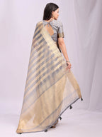 Shree Shyam Fashion Organza Grey Saree - Distacart