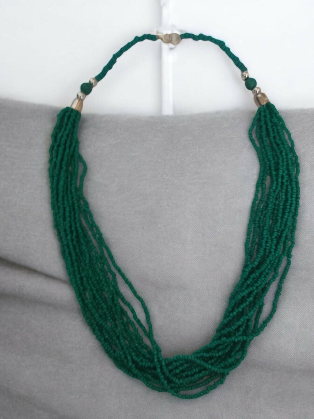 Inhanns Bloom Handmade Beaded Only Necklace - 12 Layers - Sea Green Necklace