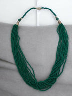 Inhanns Bloom Handmade Beaded Only Necklace - 12 Layers - Sea Green Necklace