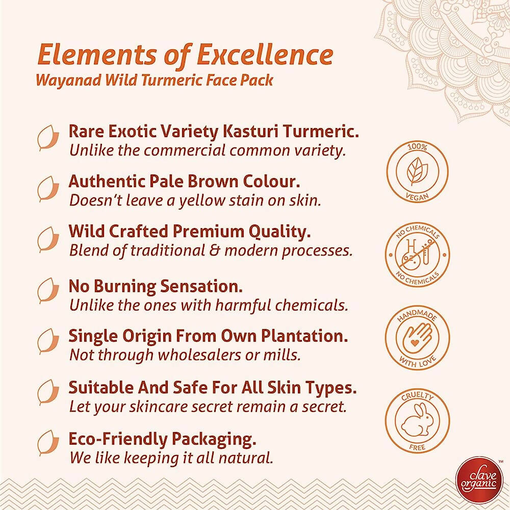 Clave Organic Wayanad Wild Turmeric Powder for Face Pack
