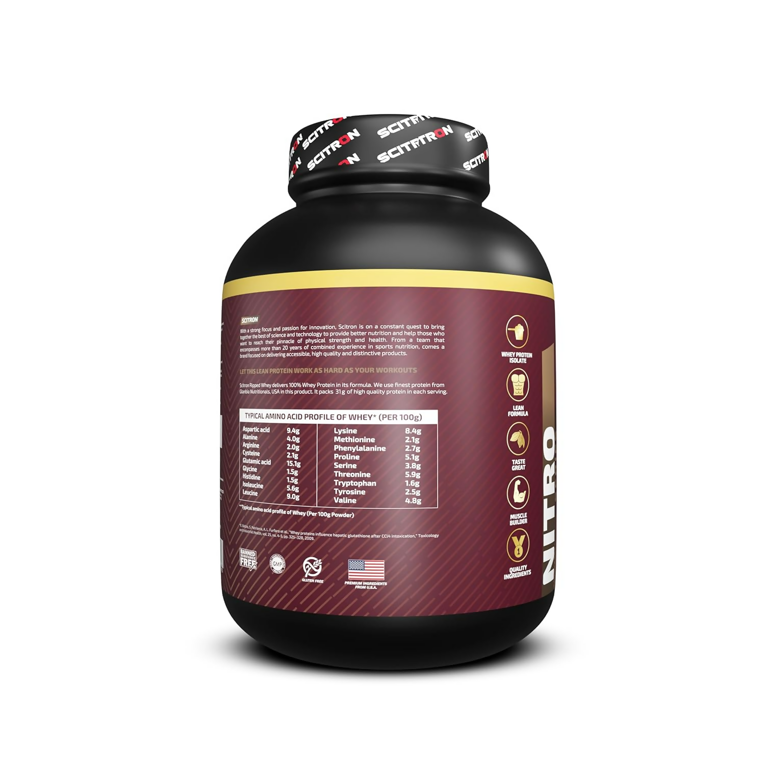 Scitron Ripped Whey Protein Powder Flavor Chocolate Fudge Brownie - Distacart