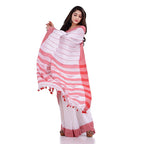 Piyari Fashion Handloom White Cotton Saree - Distacart
