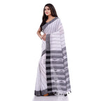 Piyari Fashion Handloom White Cotton Saree - Distacart