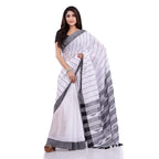 Piyari Fashion Handloom White Cotton Saree - Distacart
