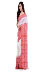 Piyari Fashion Handloom White Cotton Begampuri Saree - Distacart