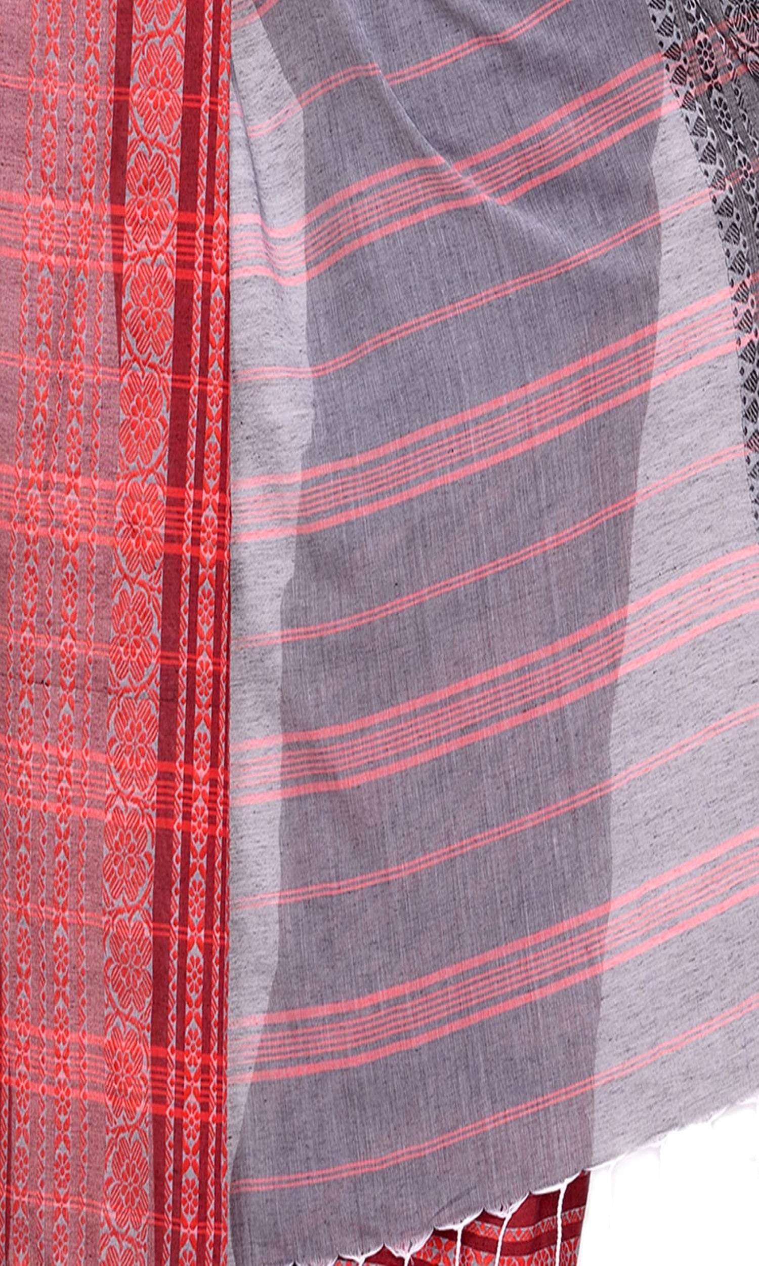 Piyari Fashion Handloom Grey Cotton Begampuri Saree - Distacart