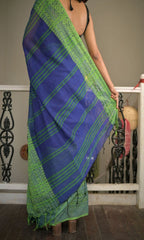 Piyari Fashion Handloom Blue Cotton Begampuri Saree - Distacart