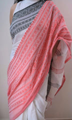 Piyari Fashion Handloom White Cotton Begampuri Saree - Distacart