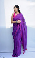 Piyari Fashion Handloom Purple Cotton Saree - Distacart