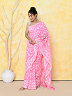Piyari Fashion Women's Pink Cotton Silk Jamdani Saree - Distacart