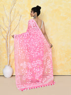 Piyari Fashion Women's Pink Cotton Silk Jamdani Saree - Distacart