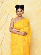 Piyari Fashion Women's Yellow Cotton Silk Jamdani Saree - Distacart