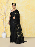 Piyari Fashion Women's Black Cotton Silk Jamdani Saree - Distacart