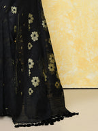 Piyari Fashion Women's Black Cotton Silk Jamdani Saree - Distacart