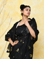 Piyari Fashion Women's Black Cotton Silk Jamdani Saree - Distacart