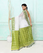 Piyari Fashion Women's White Cotton Silk Jamdani Saree - Distacart