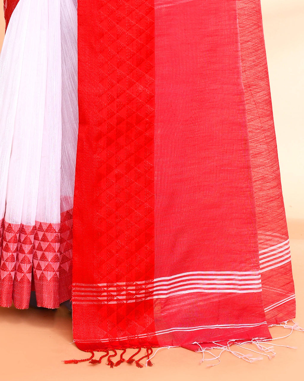 Piyari Fashion Women`s Cotton Silk White Handloom Saree With Blouse - Distacart