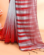 Piyari Fashion Women`s Cotton Silk Silver Handloom Saree With Blouse - Distacart