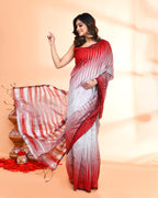 Piyari Fashion Women`s Cotton Silk Silver Handloom Saree With Blouse - Distacart