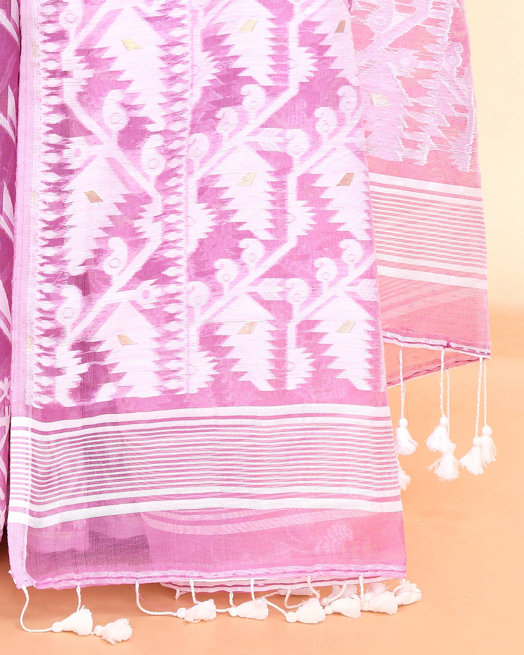 Piyari Fashion Women's Light Purple Cotton Silk Jamdani Saree - Distacart