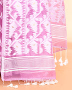 Piyari Fashion Women's Light Purple Cotton Silk Jamdani Saree - Distacart