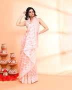 Piyari Fashion Women's Salmon Cotton Silk Jamdani Saree - Distacart