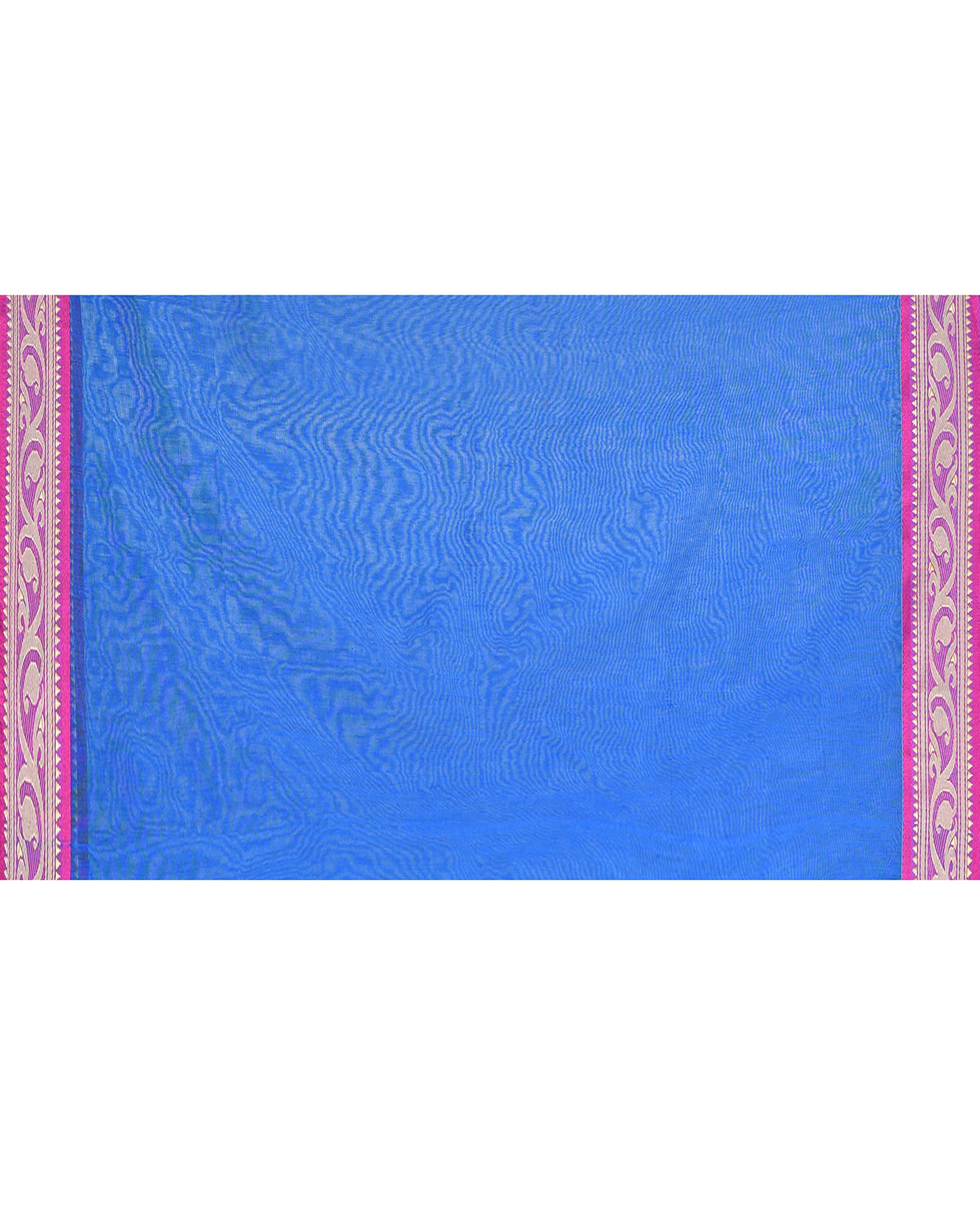Piyari Fashion Women`s Cotton Silk Blue Handloom Saree With Blouse - Distacart