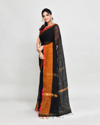 Piyari Fashion Women`s Cotton Silk Black Handloom Saree With Blouse - Distacart