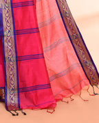 Piyari Fashion Women`s Cotton Silk Rose Handloom Saree With Blouse - Distacart