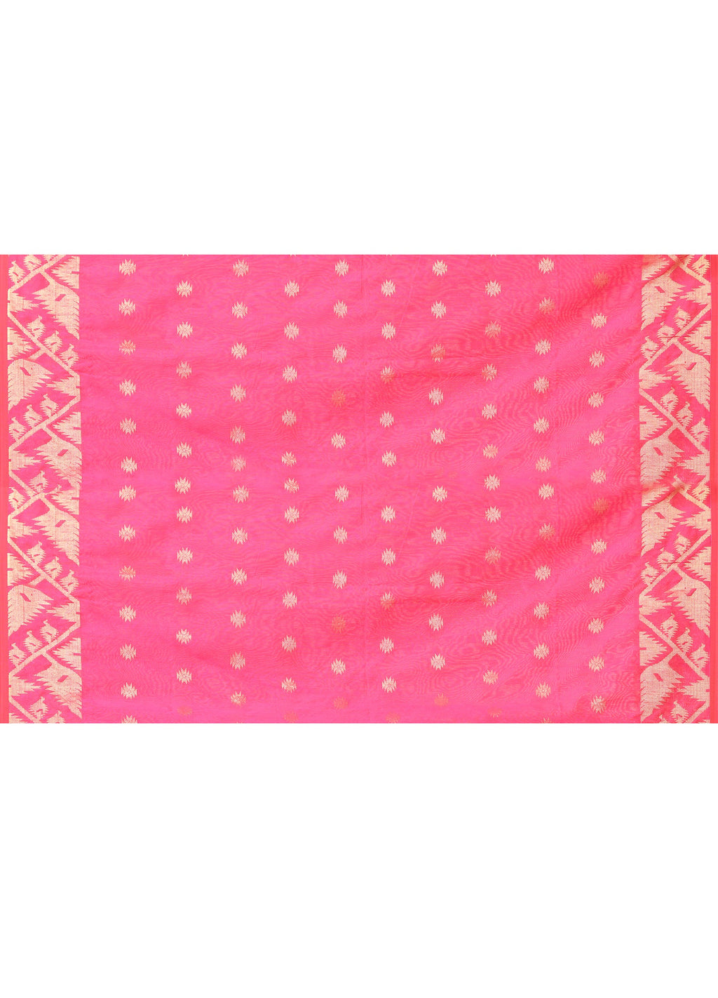Piyari Fashion Women`s Cotton Blend Rani Handloom Saree With Blouse - Distacart