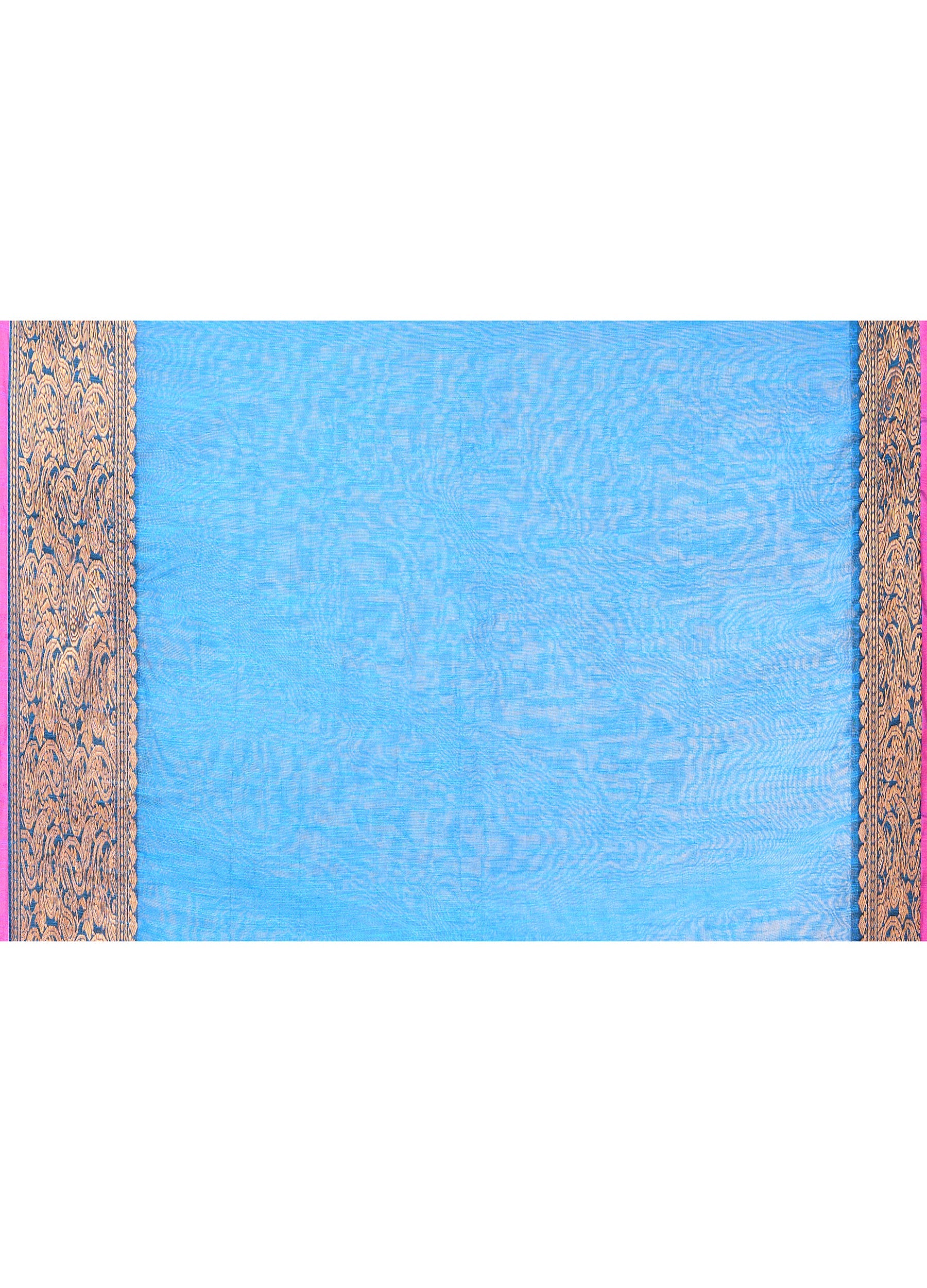 Piyari Fashion Women`s Cotton Blend Sky Blue Handloom Saree With Blouse - Distacart