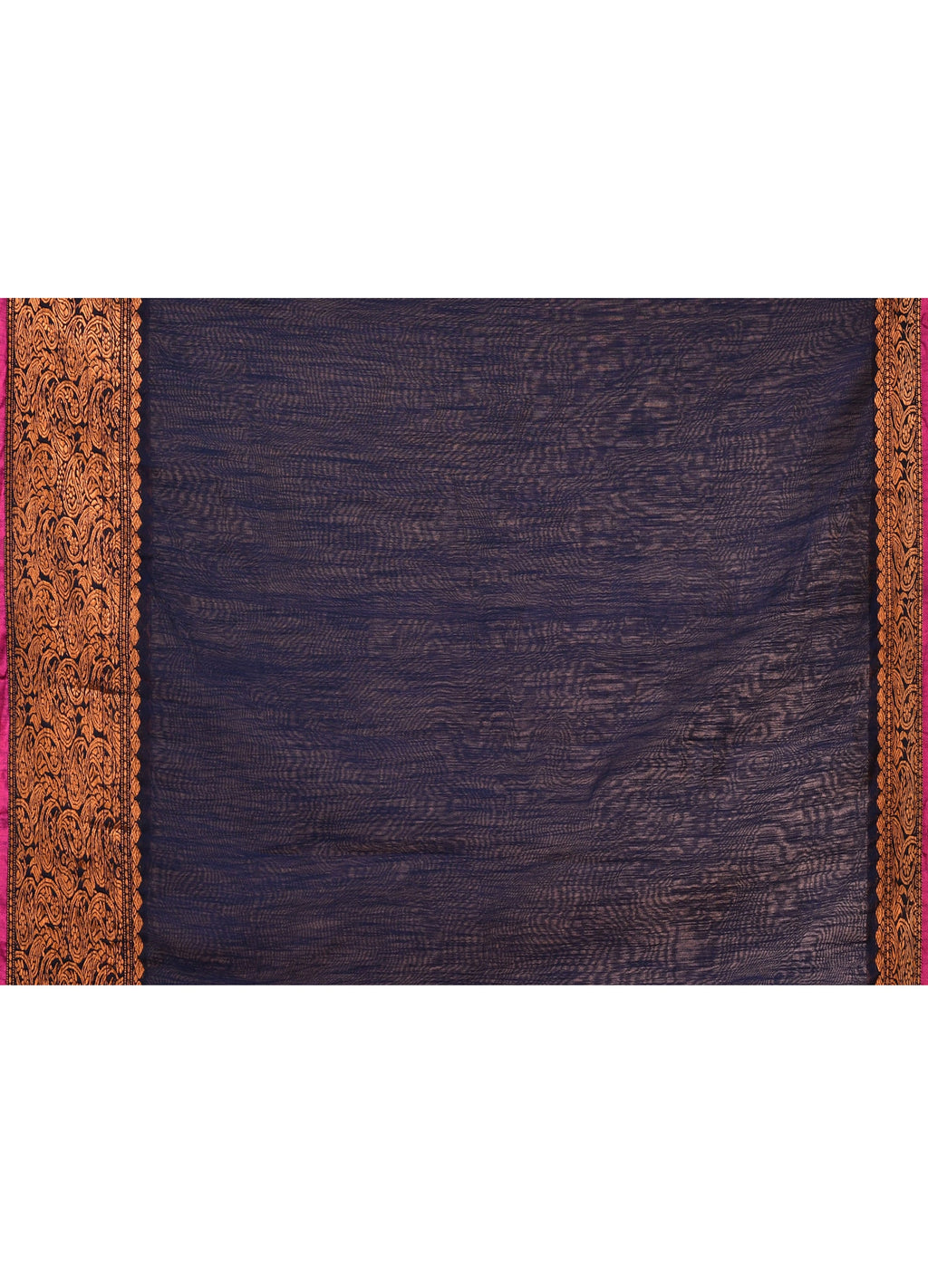 Piyari Fashion Women`s Cotton Blend Navy Blue Handloom Saree With Blouse - Distacart