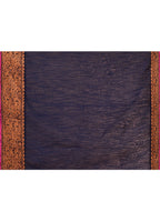 Piyari Fashion Women`s Cotton Blend Navy Blue Handloom Saree With Blouse - Distacart