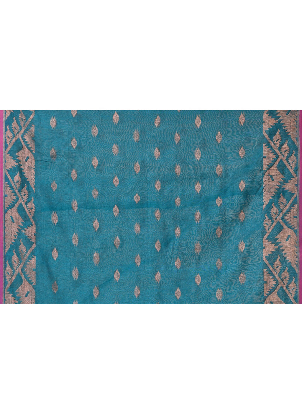 Piyari Fashion Women`s Cotton Blend Teal Handloom Saree With Blouse - Distacart