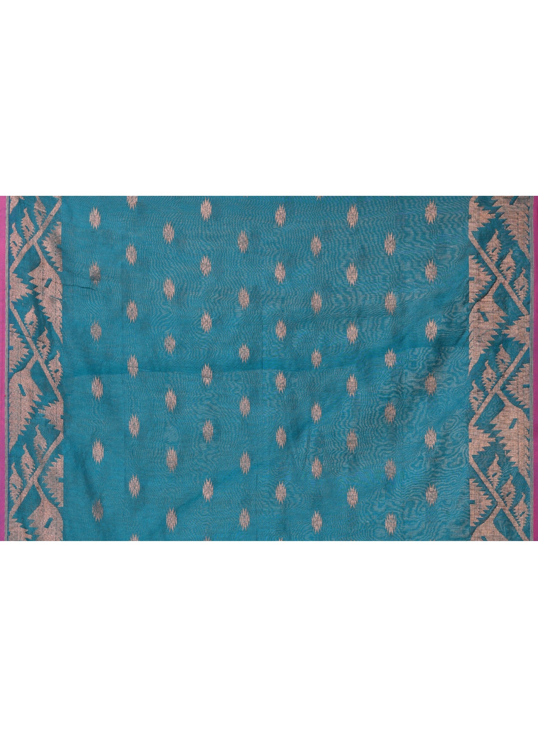 Piyari Fashion Women`s Cotton Blend Teal Handloom Saree With Blouse - Distacart