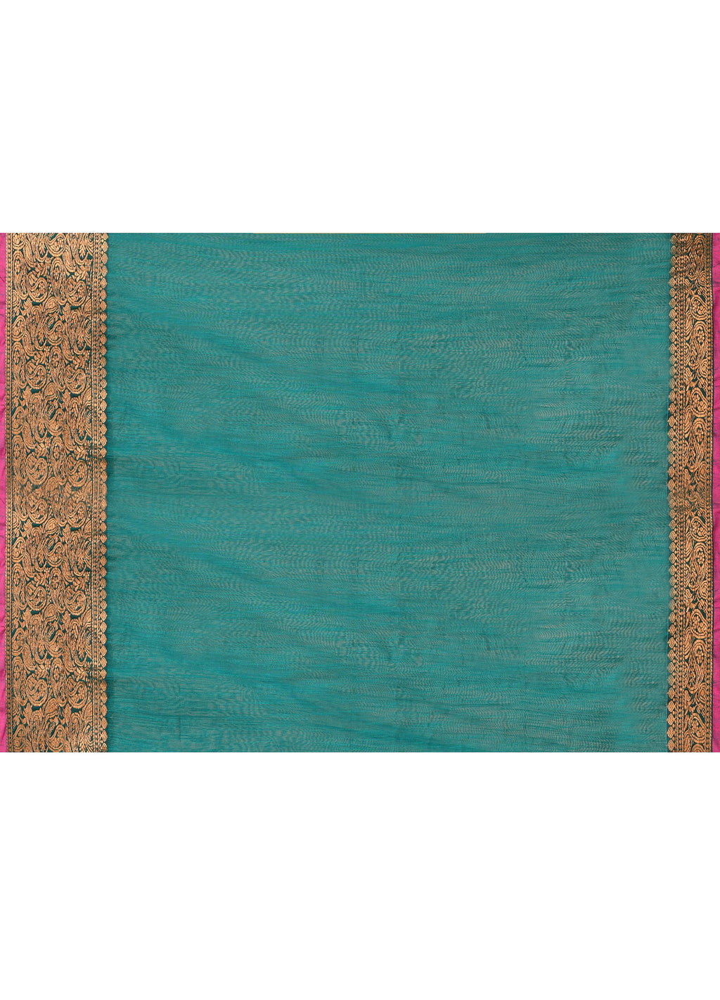 Piyari Fashion Women`s Cotton Blend Teal Handloom Saree With Blouse - Distacart